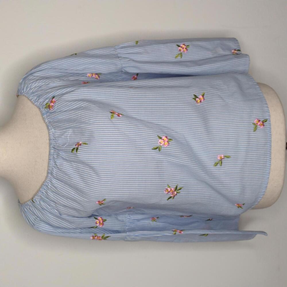 NWOT Gypsies & Moondust Women's Blue Floral Blouse Size XS